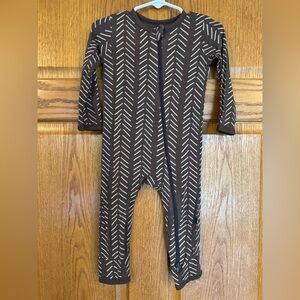 Kyte Baby Bamboo Footless Zipper Romper 18–24M Brown Tan Boho Print